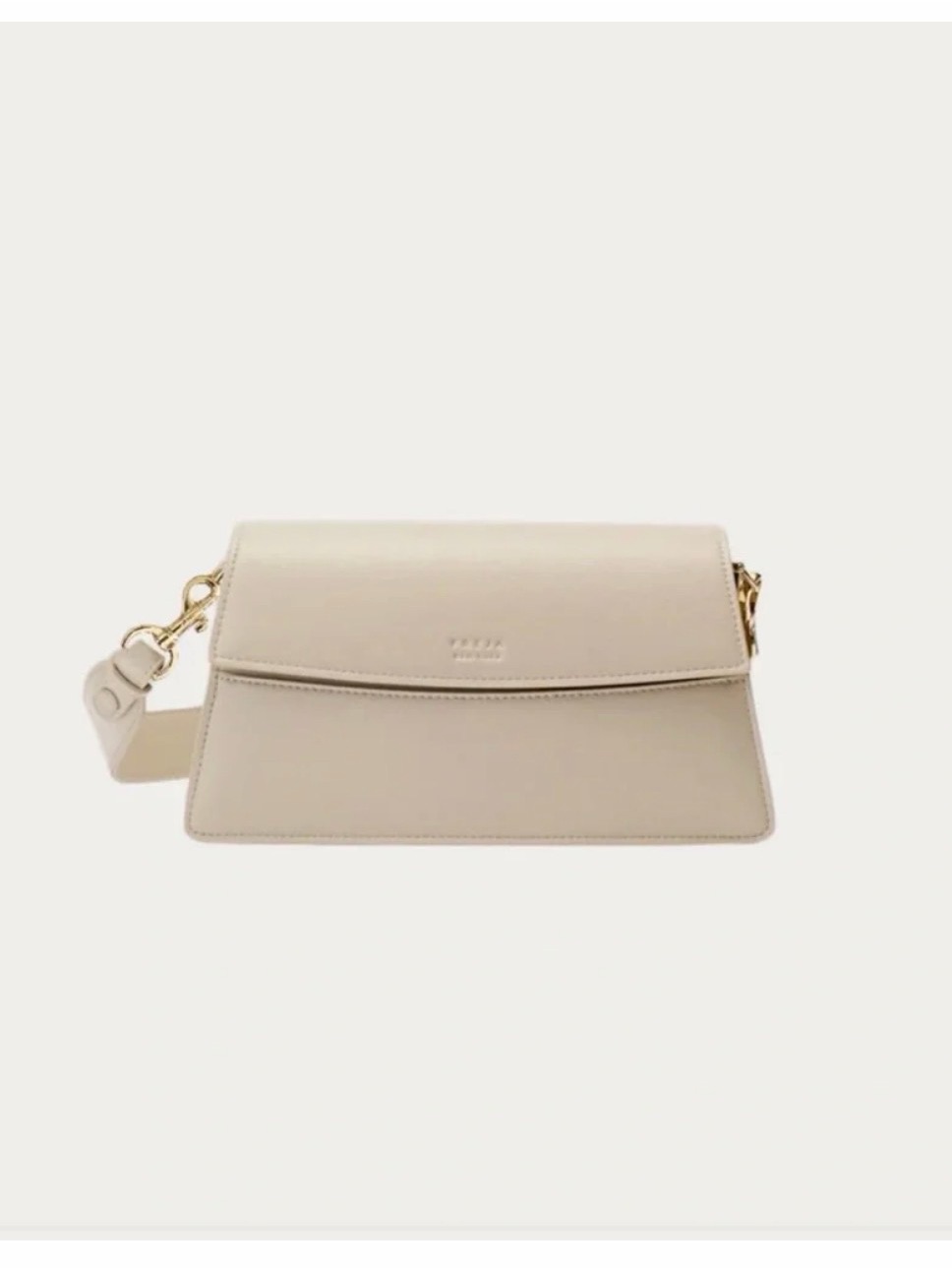 Freja Cream Leather Shoulder Bag With Gold Hardware